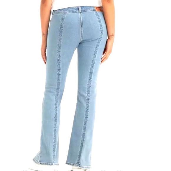 LEVI'S Superlow Bootcut Jeans Y2K, Seam Detailing, Medium Blue Wash, Women's 29 - Picture 6 of 8